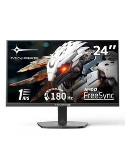 Minifire 24" zakrzywiony monitor: 180Hz, 1ms, HDR, FreeSync, FHD, HDMI, głośniki NOWY - Zdjęcie 1 z 11
