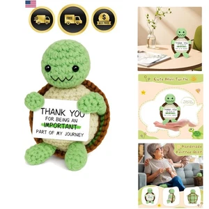 Süße Schildkröte Danke Geschenk Mini Häkeltier für Frauen Männer Mitarbeiter - Bild 1 von 9