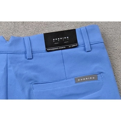 Pantalones Cortos de Rendimiento de Golf DUNNING Para Hombre Talla 30 Azul 10" Entrepierna Frente Plano Foto 1 de 4