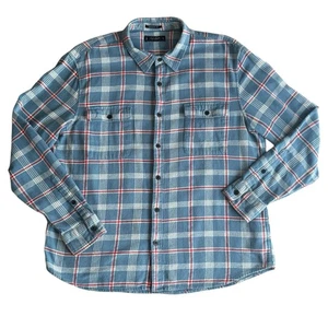 Lucky Brand XL Classic Fit blau kariert Flanell Hemd 90er Y2K Grunge Indie Sleaze - Bild 1 von 9