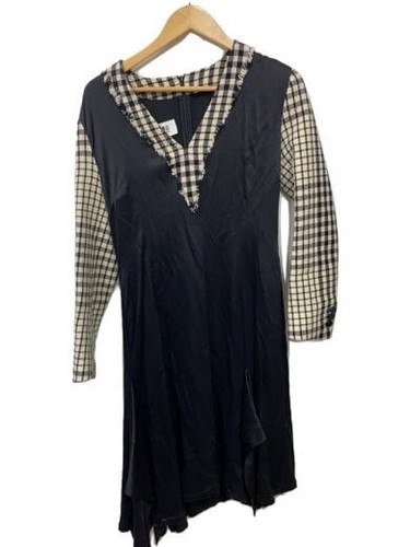 MAISON MARGIELA MM6 21SS Vestito manica lunga 36 BLK Check S52CT0576