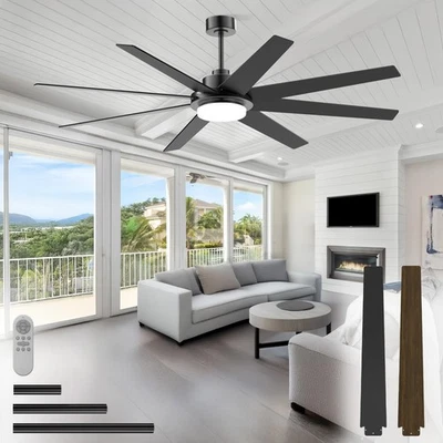 72 Inch Ceiling Fan with Lights and Remote LED Ceiling Fans Reversible 24db Q... - Image 1 of 4