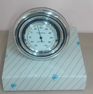 Termometro Tavolo Argento 800 Vintage AB Nuovo Scatola NOS Desk Thermometer - Foto 1 di 5