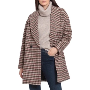 New Avec Les Filles Plaid Shawl Collar Oversized Coat Women's Size M - Picture 1 of 10
