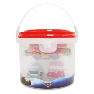 Disney Pixar Cars Bath Buddies Set 5 Water Pool Toys Plastic Vinyl With Bucket - Picture 1 of 4