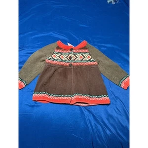 Hanna Anderson geometric flare button down cardigan girls 2T cottagecore cottage - Picture 1 of 7