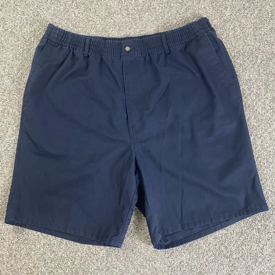 Harbor Bay Shorts Mens 46L Navy Blue Elastic Waist Belt Loop Pockets - Image 1 of 4