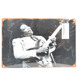 SIGNOS DE MÚSICA METAL Vintage Retro Impreso BB KING Arte Hombre Cueva Bar Pub Hogar 12x8" - Imagen 1 de 3
