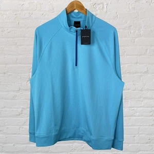 Dunning Golf 1/4 Zip Pullover Langarmshirt Blau Performance Herren Large - Bild 1 von 6