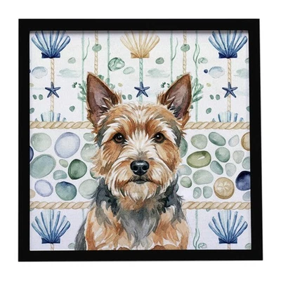 Impresión metálica con marco de vidrio marino costero Norwich Terrier WDK7133MFP88 Foto 1 de 4