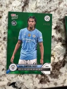 Tarjeta RC 2024-25 TOPPS NOW UEFA verde paralelo/99 Jahmai Simpson-Posey #42 - Imagen 1 de 1