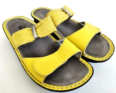 Alegria Karmen 女式 39 码 9-9.5 黄色拖鞋步行拖鞋凉鞋 — 第 1/4 张图片