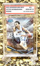 VICTOR WEMBANYAMA 2022 BOWMAN TOPPS UNIVERSITY GEM-MT 10 ROOKIE CARD #51! COA!