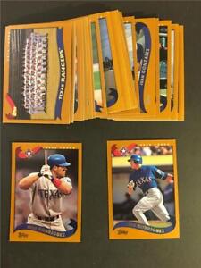 2002 Topps Texas Rangers Team Set 33 Cards With Traded SP