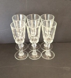 Wine Glasses Set VTG Luminarc Victoria 6pc French Retro 60s 70s Stemware Clear - Picture 1 of 9