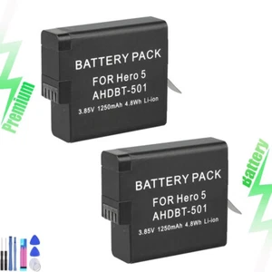 2x For GoPro HERO5 Rechargeable Battery AABAT-001 1250mAh - Picture 1 of 7