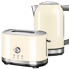 KitchenAid Almond Cream 2 Slot Manual Toaster and 1.7L Kettle Set