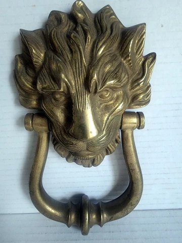 MCM Vintage Brass  Majestic Lion Head Door Knocker 9 Inch See Pictures Cover