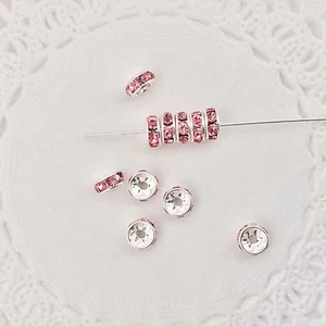 Genuine Swarovski® Crystal 5mm Rondelles - Silver Plated   2 PC PK Choose color. - Picture 1 of 13