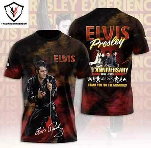 Elvis Presley 90Th Anniversary 1935-2025 Signature 3D T-Shirt - Picture 1 of 2