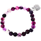 Purple Amethyst Friendship Bracelet For Women - Stretchy Stone Gift-Cw