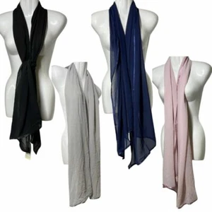 Scarf Shawl Wrap Collection 18 Lilac Black Navy Gray 20 x 72" NEW - Picture 1 of 18