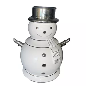 Harry Slatkins Snowman Cookie Jar 12” Signed Porcelain Christmas Hat Scarf New - Picture 1 of 6