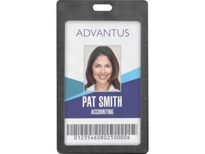 Advantus Vertical Rigid ID Badge Holder - Picture 1 of 3