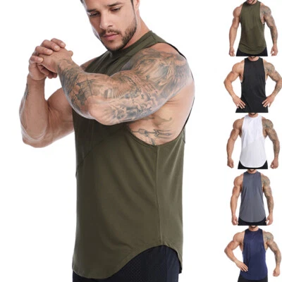 Sleeveless Men's Vest Bodybuilding Mesh Top Gym Running Shirt Clothing Men's Top - Image 1 of 4