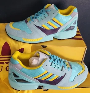 NEW  GUCCI x ADIDAS ZX 8000 'AQUA GG MONOGRAM" WOMEN'S  GUCCI 4 (US 5.5  UK 4) - Picture 1 of 5