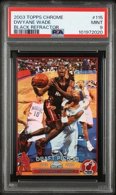 2003-04 Topps cromo - Dwyane Wade #115 refractor negro/500 (RC) PSA 9 Foto 1 de 4