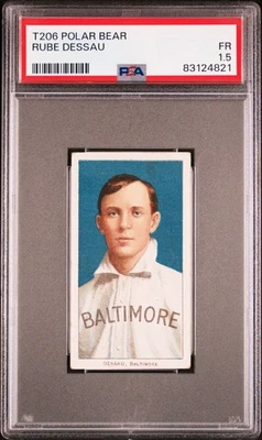 1909-11 T206 Polar Bear Rube Dessau PSA 1.5 New Label - Image 1 of 2