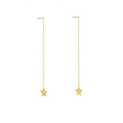 9ct Gold Star Pull Through Earrings - Image 1 of 3