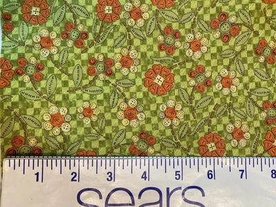 Debbie Mumm Joann’s Button Flowers Cotton Fabric by the yard - Image 1 of 2