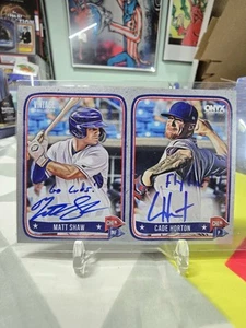 2024 Onyx Vintage /10 Matt Shaw Cade Horton Auto Inscription Go Cubs - Picture 1 of 2