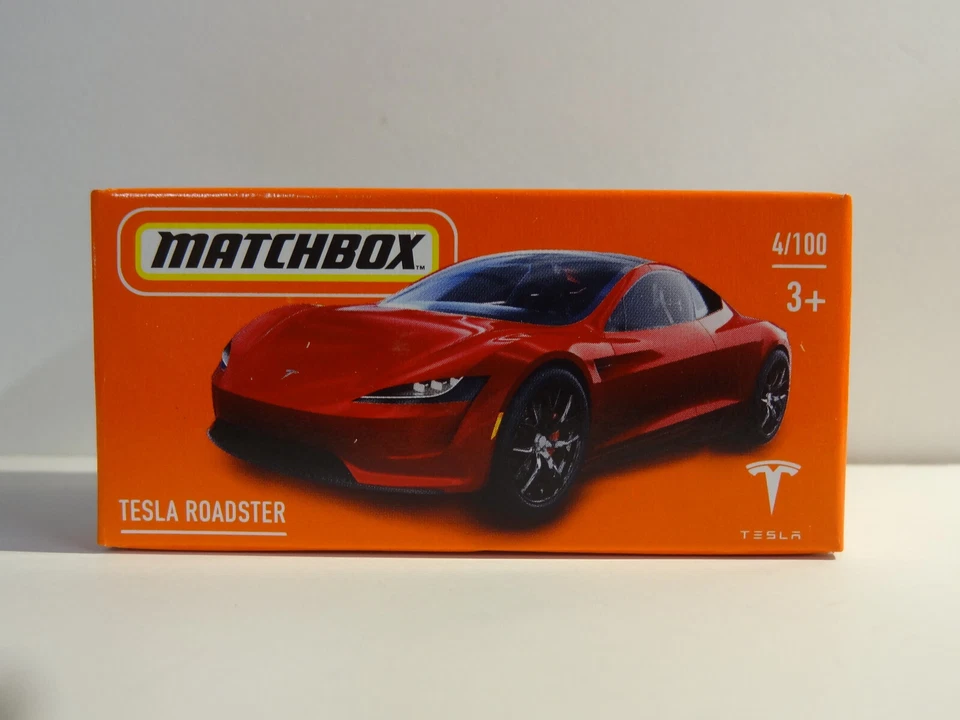 MATCHBOX - POWER GRABS BOX - RED - TESLA ROADSTER - Image 1 of 1