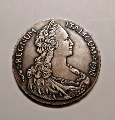 Moneta Argento 1918 R Colonia Eritrea Tallero - Immagine 1 di 3