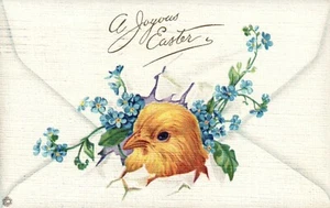 Letter Looking Joyous Easter Chick Postcard 3118 - Picture 1 of 2