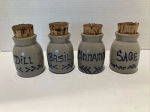 OLLAS DE ESPECIAS/HIERBAS DE CERÁMICA BEAUMONT BROTHERS - esmaltadas con sal, tapas de corcho - Imagen 1 de 11