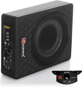 Compact Underseat Car Subwoofer With Built In Amp Slim For Car Truck Jeep Audio - Picture 1 of 14