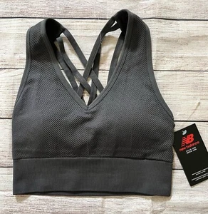 New Balance Women’s Sports Bra Size Medium Dark Gray Color NWT - Picture 1 of 5