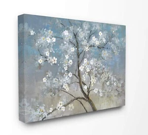 Stupell Industries Flower Tree Blooms Blue Painting Canvas Wall Art, 30 x 40,... - Picture 1 of 6