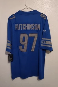 Detroit Lions #97 Aidan Hutchinson Blue Stitched Football Jersey Men’s SZ LG NTW - Picture 1 of 3