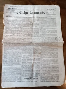 Vieux Journal - L'Echo Français Journal Quotidien - 14ème ANNEE 1842 N° 29 - Foto 1 di 2