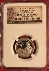 2021 s clad proof Tuskegee Airmen quarter NGC PF 70 ultra cameo First Releases * - Picture 1 of 2