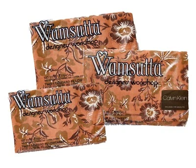 Juego de sábanas dobles vintage Wamsutta Calvin Klein Designers Workshop óxido floral Foto 1 de 4