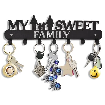 Key Holder For Wall Mount Sweet Family Organizer Decorative, Metal Hanger keys - Image 1 of 4