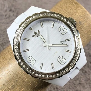 Adidas Women ADH2505 Pave White Polycarbonate Quartz Analog 43mm Watch 5 1/2" - Picture 1 of 13