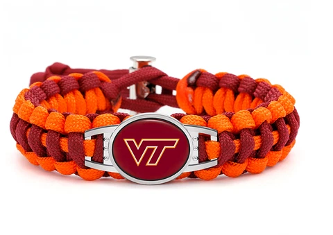 New Virginia Tech Hokies Paracord Adjustable Bracelet, Gift for Her Mom Him Dad Cover