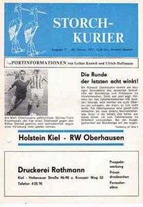 Football programme booklet 70/71 Cup Holstein Kiel-RW Oberhausen - Picture 1 of 1